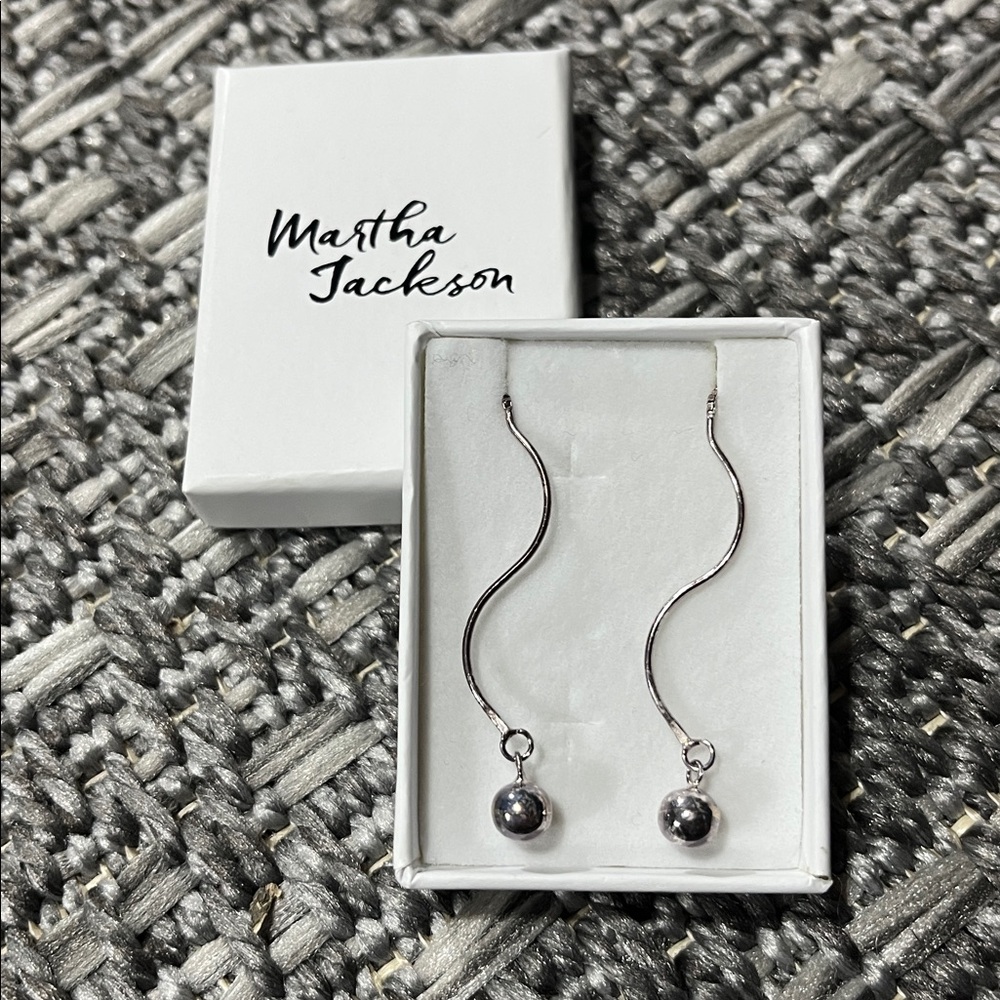 Martha Jackson | Silver-Tone Pull Through Dangle Earrings